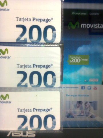 Tarjeta rasca Movistar de 30. 50. 100. 200. 300 y $500